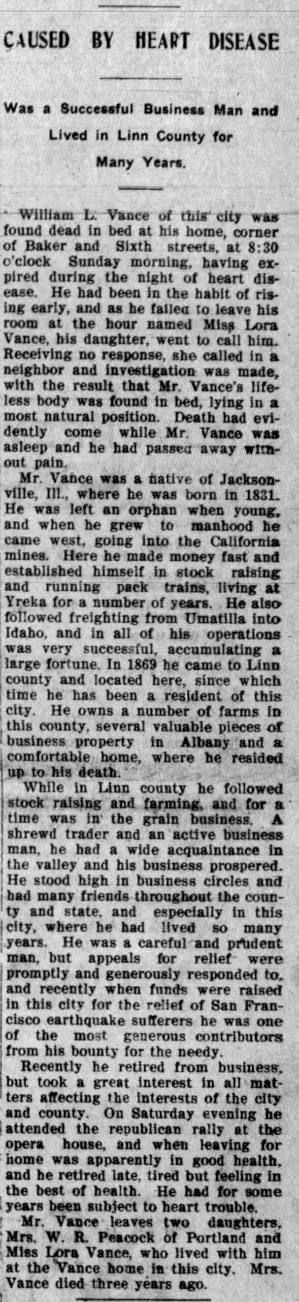 Clipping from Albany Weekly Herald